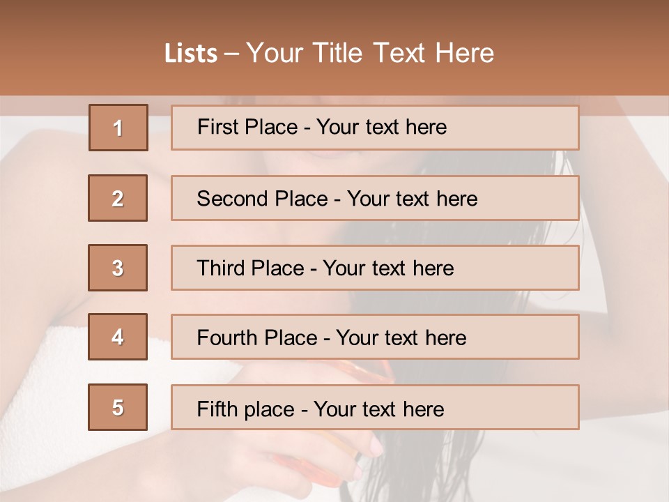 A Woman Is Brushing Her Hair With A Brush PowerPoint Template