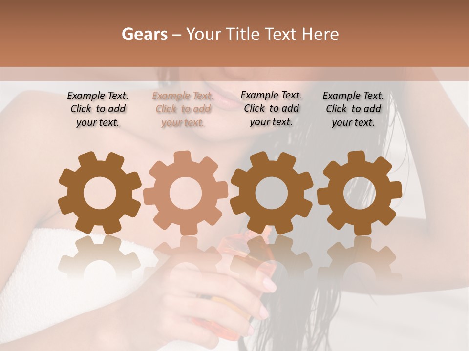 A Woman Is Brushing Her Hair With A Brush PowerPoint Template