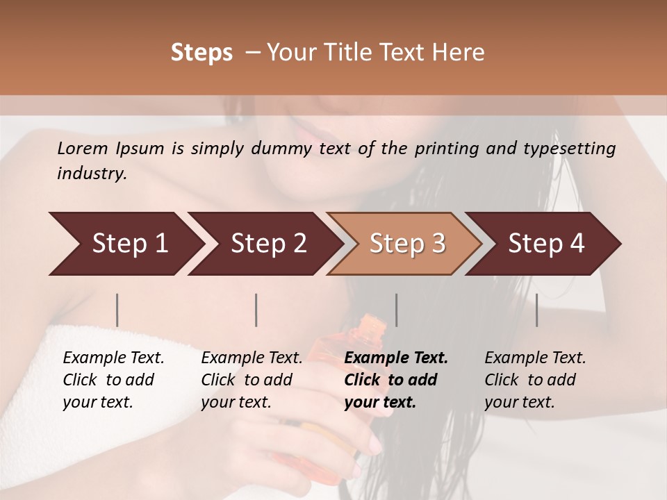 A Woman Is Brushing Her Hair With A Brush PowerPoint Template
