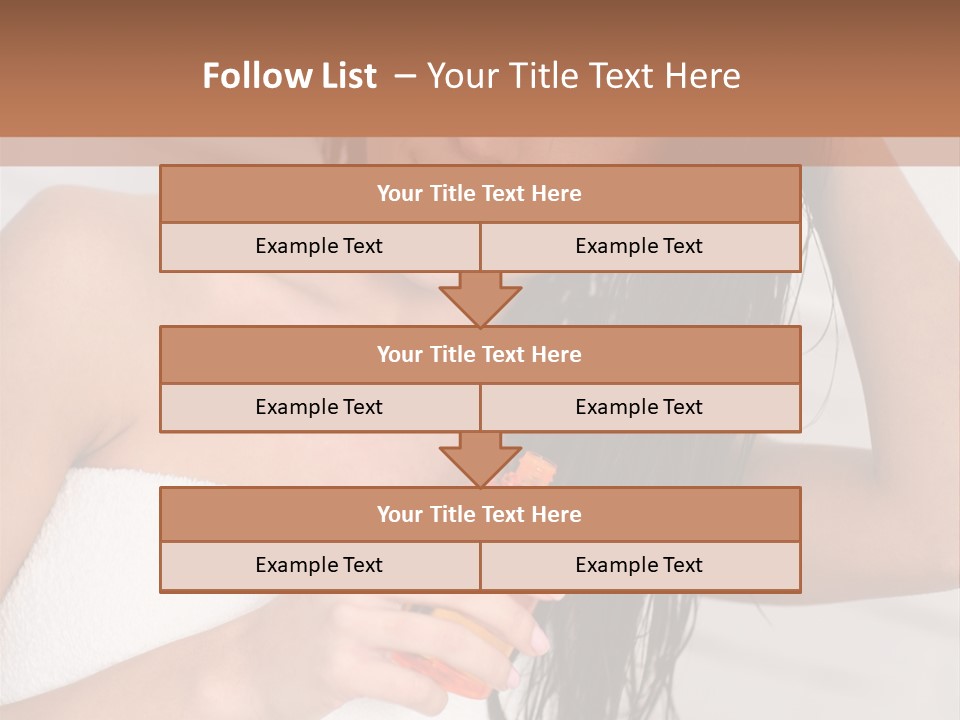 A Woman Is Brushing Her Hair With A Brush PowerPoint Template