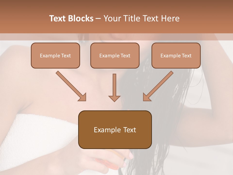 A Woman Is Brushing Her Hair With A Brush PowerPoint Template