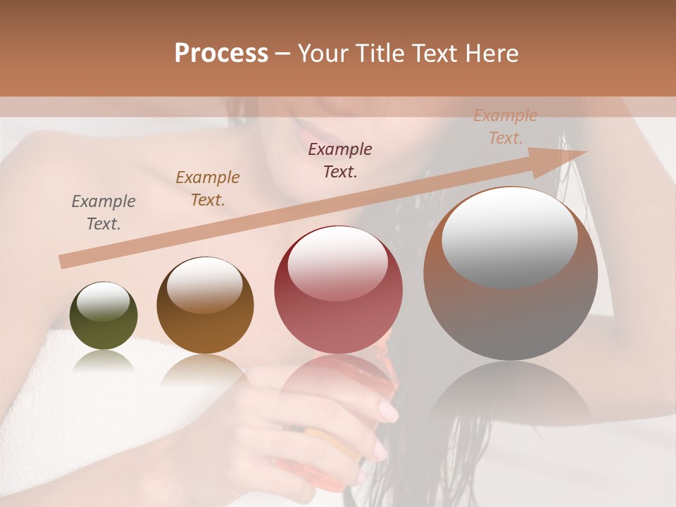 A Woman Is Brushing Her Hair With A Brush PowerPoint Template