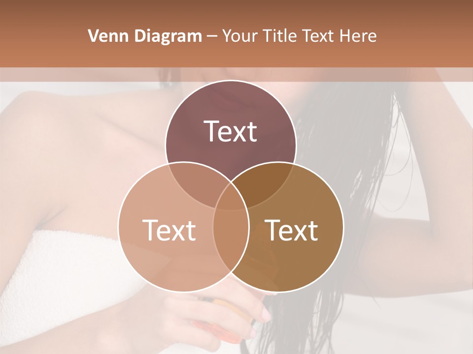 A Woman Is Brushing Her Hair With A Brush PowerPoint Template