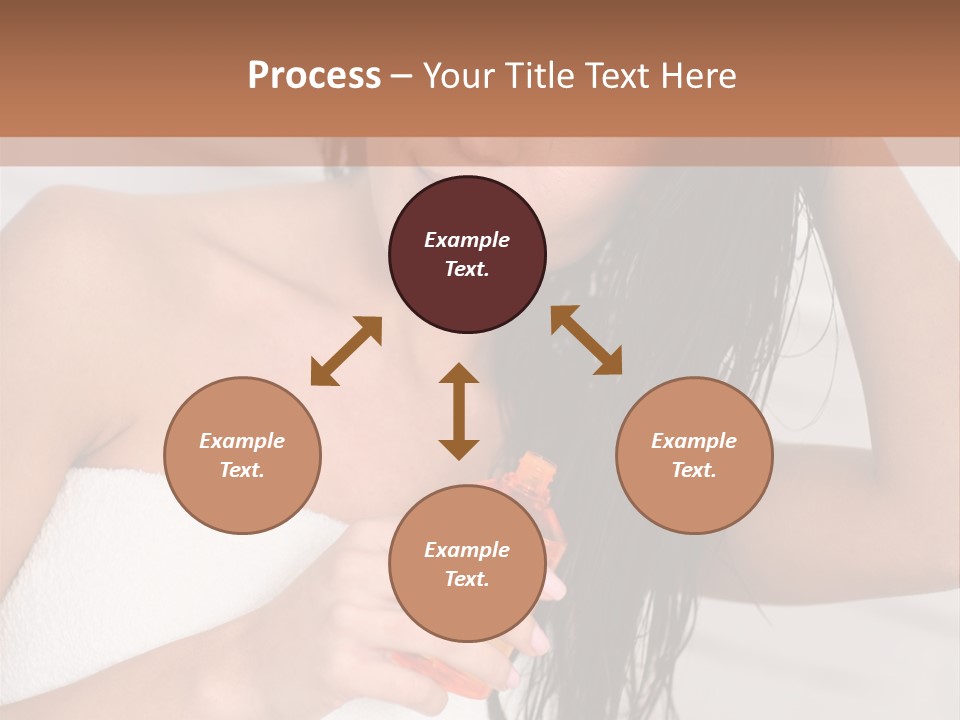 A Woman Is Brushing Her Hair With A Brush PowerPoint Template