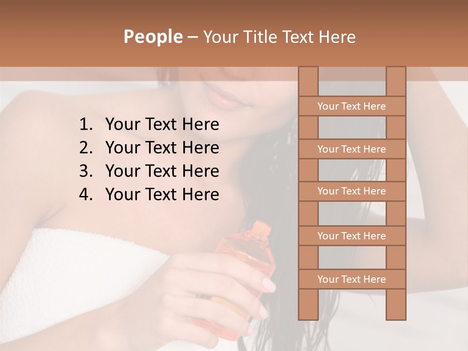 A Woman Is Brushing Her Hair With A Brush PowerPoint Template