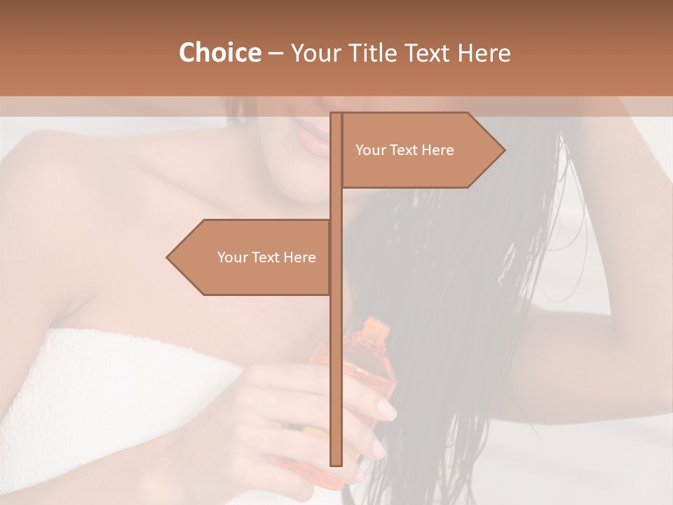 A Woman Is Brushing Her Hair With A Brush PowerPoint Template