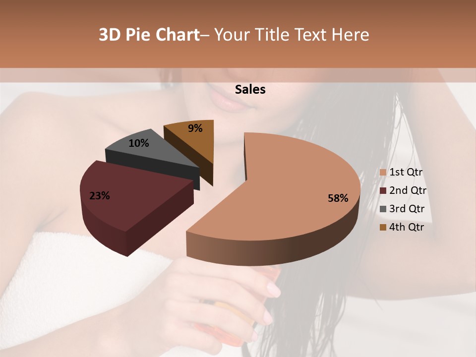 A Woman Is Brushing Her Hair With A Brush PowerPoint Template