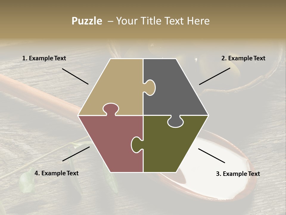 A Bowl Of Green Olives And A Spoon Of Yogurt Powerpoint Template PowerPoint Template