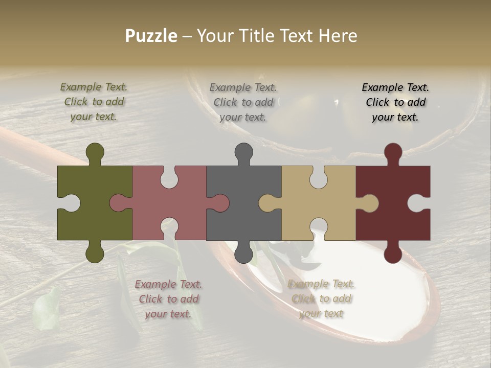 A Bowl Of Green Olives And A Spoon Of Yogurt Powerpoint Template PowerPoint Template