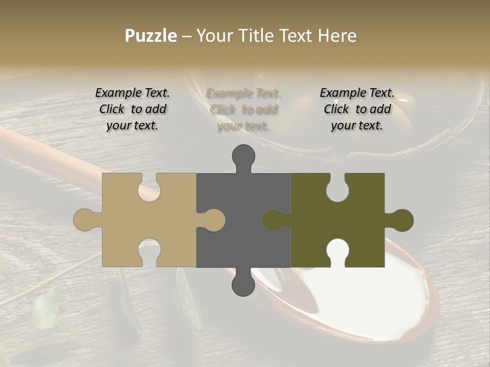 A Bowl Of Green Olives And A Spoon Of Yogurt Powerpoint Template PowerPoint Template