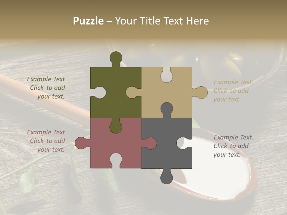 A Bowl Of Green Olives And A Spoon Of Yogurt Powerpoint Template PowerPoint Template