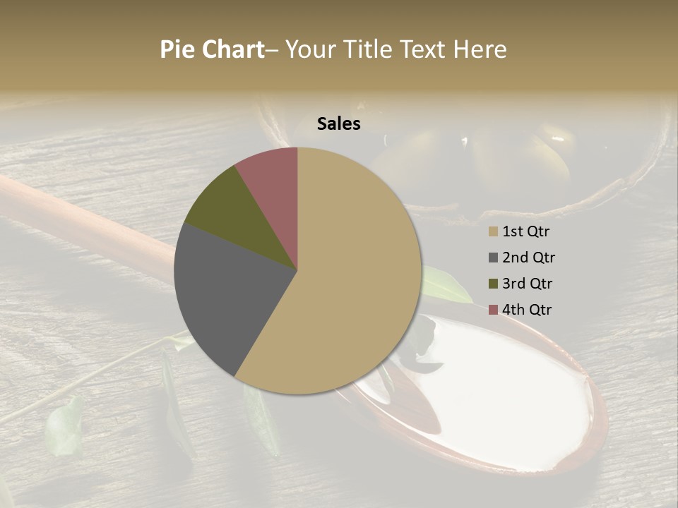A Bowl Of Green Olives And A Spoon Of Yogurt Powerpoint Template PowerPoint Template