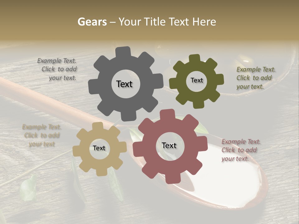 A Bowl Of Green Olives And A Spoon Of Yogurt Powerpoint Template PowerPoint Template