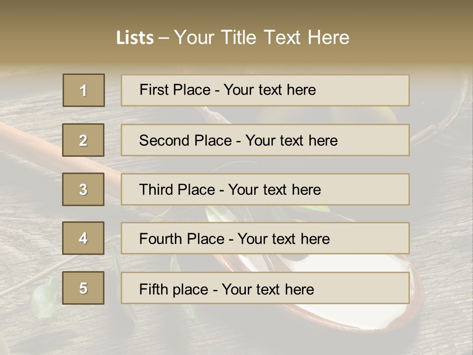 A Bowl Of Green Olives And A Spoon Of Yogurt Powerpoint Template PowerPoint Template