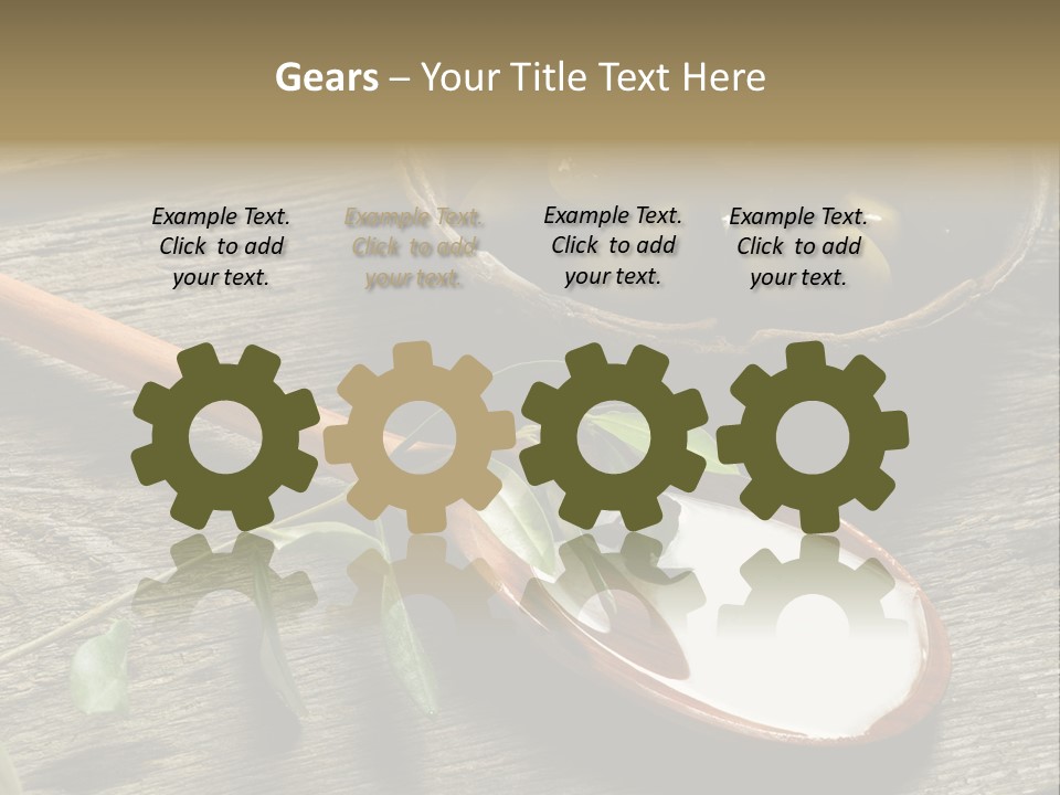 A Bowl Of Green Olives And A Spoon Of Yogurt Powerpoint Template PowerPoint Template