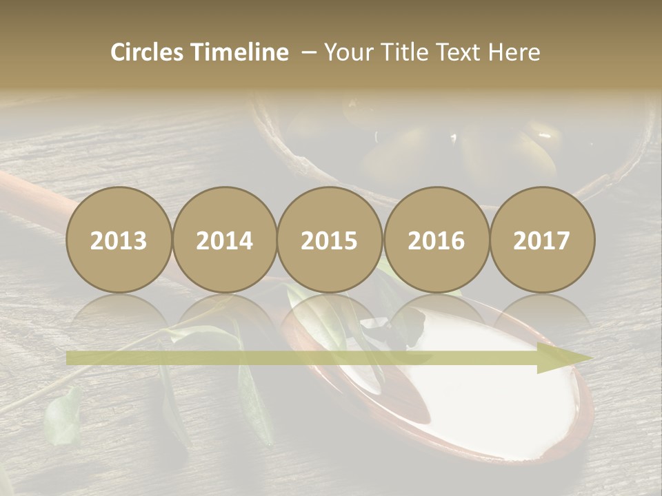 A Bowl Of Green Olives And A Spoon Of Yogurt Powerpoint Template PowerPoint Template