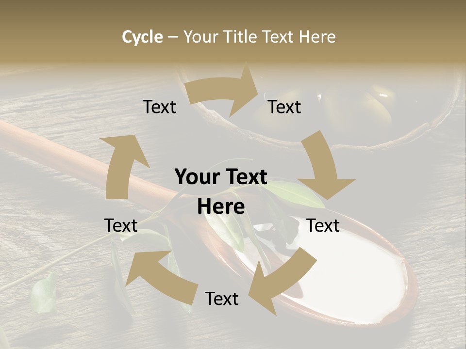 A Bowl Of Green Olives And A Spoon Of Yogurt Powerpoint Template PowerPoint Template