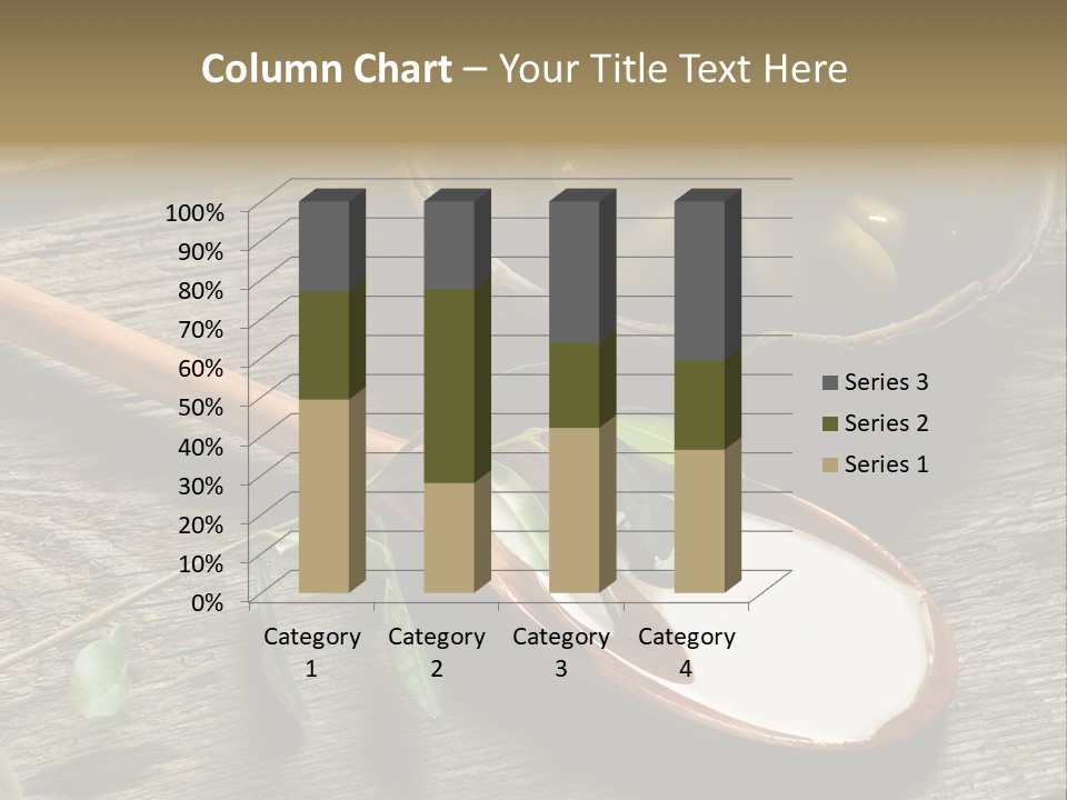 A Bowl Of Green Olives And A Spoon Of Yogurt Powerpoint Template PowerPoint Template