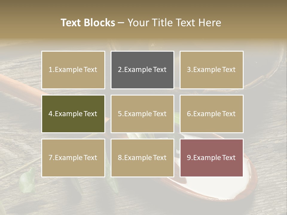 A Bowl Of Green Olives And A Spoon Of Yogurt Powerpoint Template PowerPoint Template