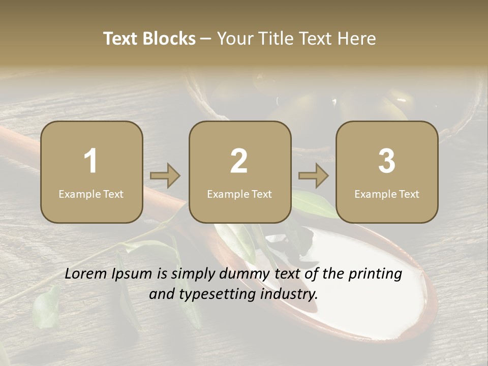 A Bowl Of Green Olives And A Spoon Of Yogurt Powerpoint Template PowerPoint Template