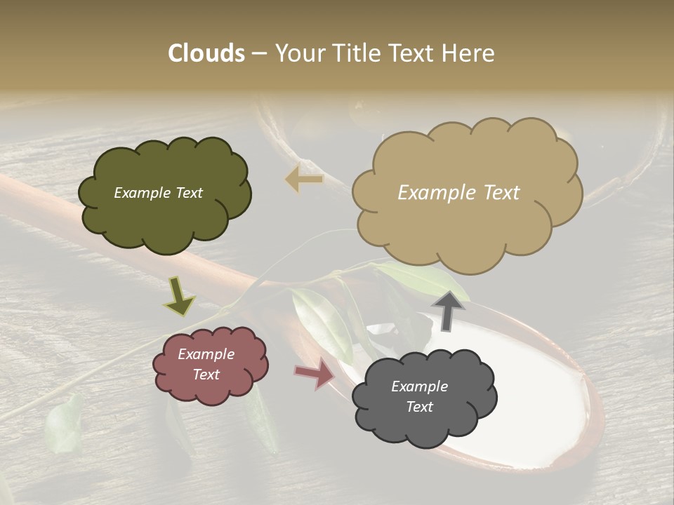 A Bowl Of Green Olives And A Spoon Of Yogurt Powerpoint Template PowerPoint Template