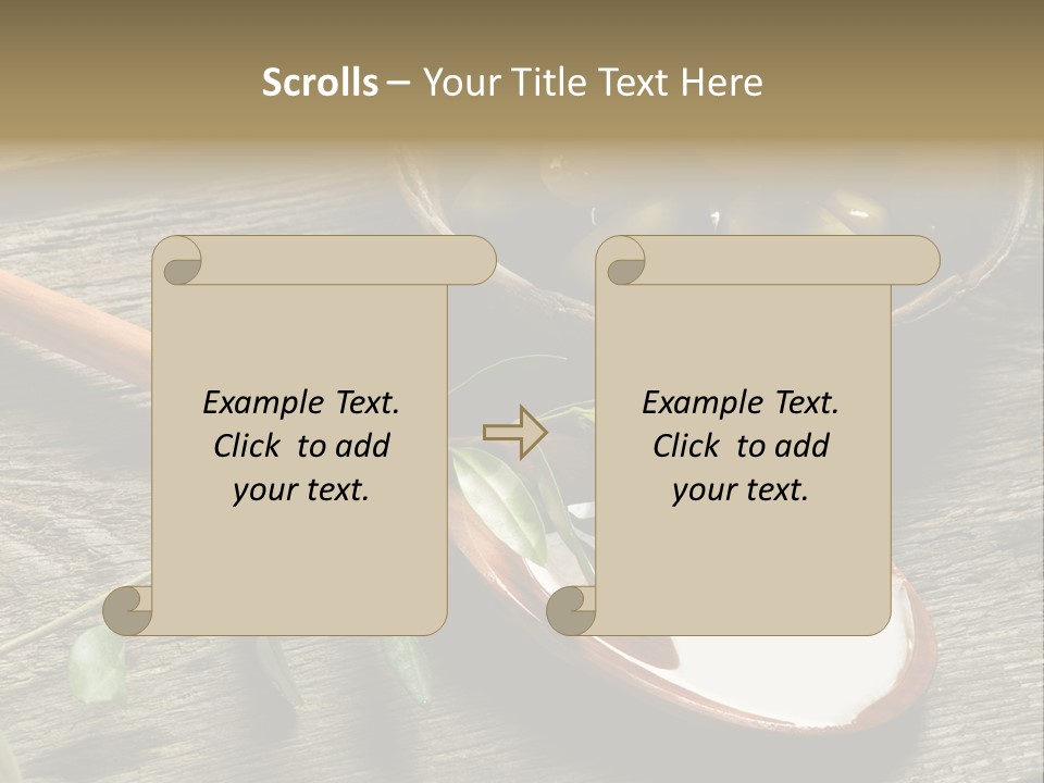 A Bowl Of Green Olives And A Spoon Of Yogurt Powerpoint Template PowerPoint Template