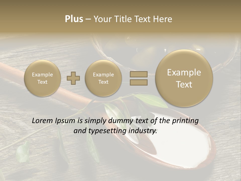 A Bowl Of Green Olives And A Spoon Of Yogurt Powerpoint Template PowerPoint Template