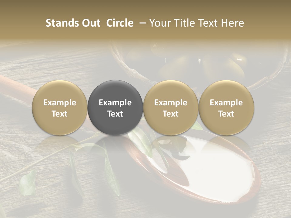 A Bowl Of Green Olives And A Spoon Of Yogurt Powerpoint Template PowerPoint Template