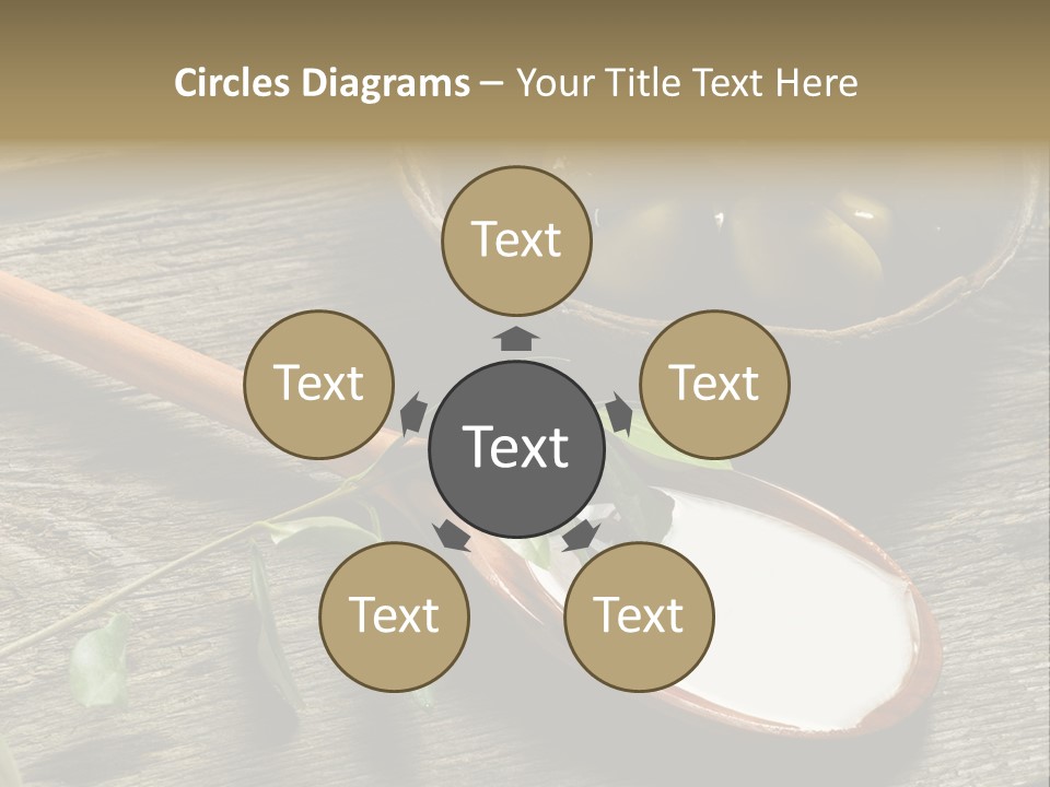 A Bowl Of Green Olives And A Spoon Of Yogurt Powerpoint Template PowerPoint Template