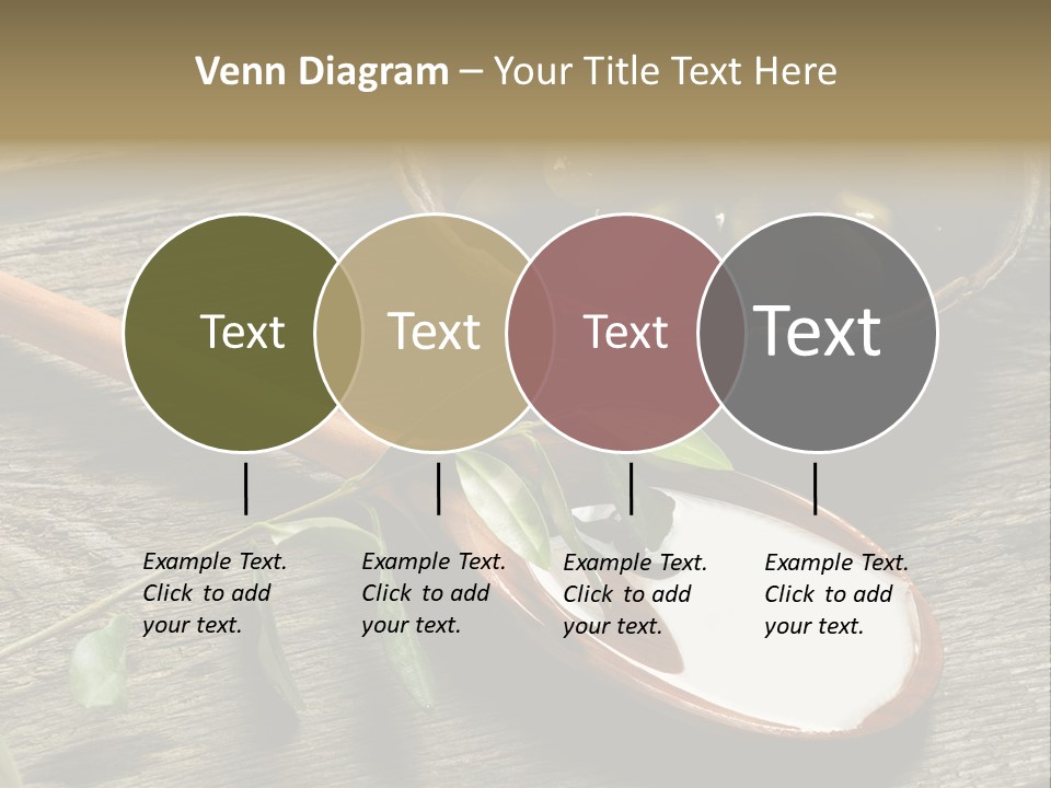 A Bowl Of Green Olives And A Spoon Of Yogurt Powerpoint Template PowerPoint Template