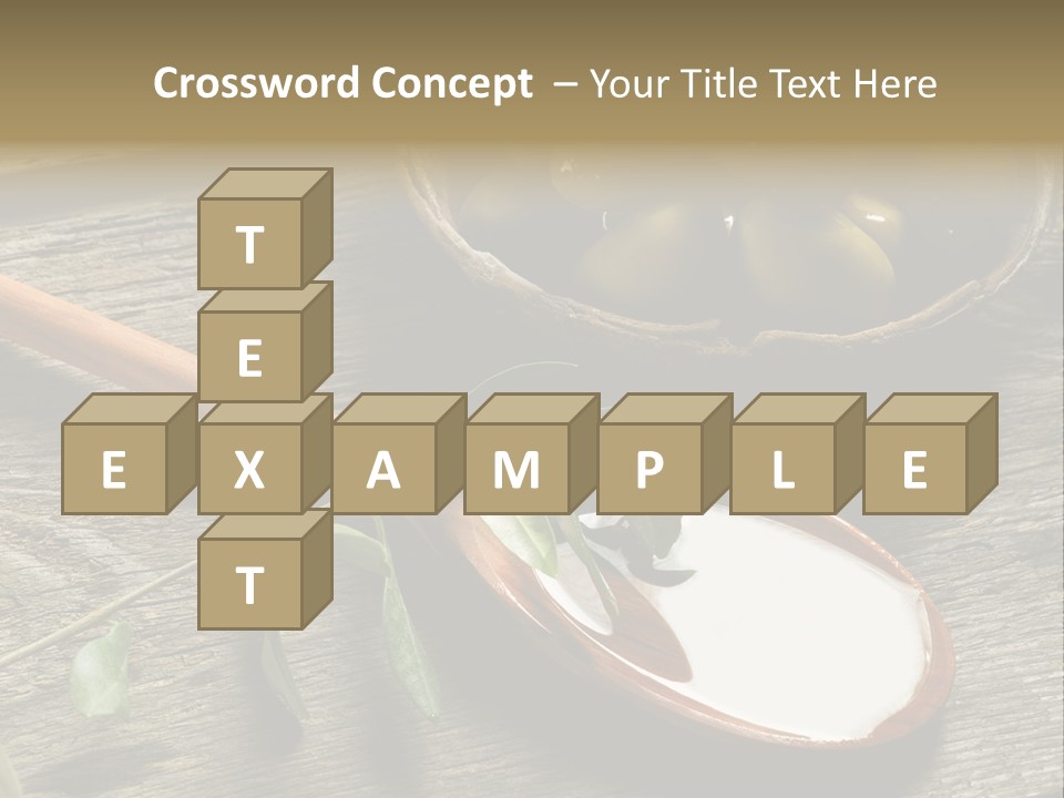 A Bowl Of Green Olives And A Spoon Of Yogurt Powerpoint Template PowerPoint Template