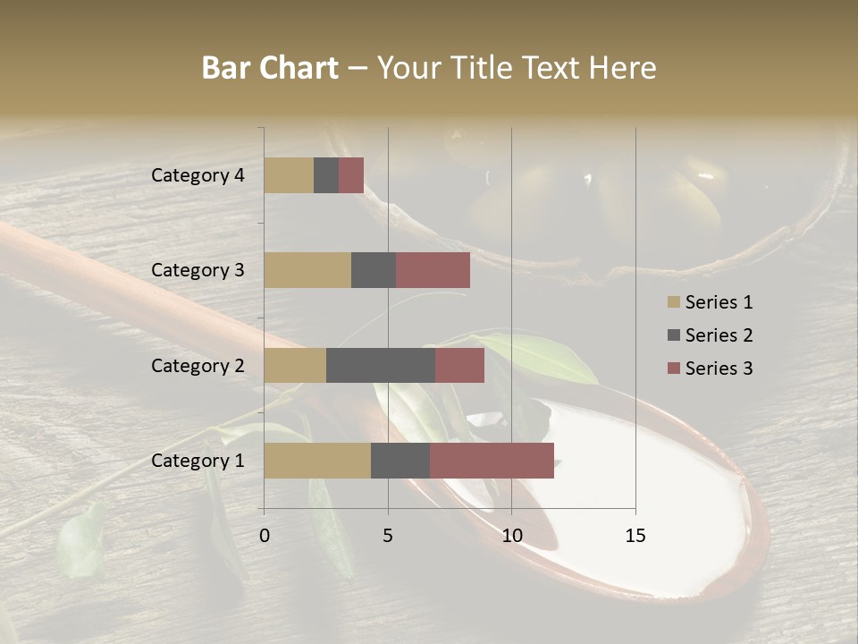 A Bowl Of Green Olives And A Spoon Of Yogurt Powerpoint Template PowerPoint Template