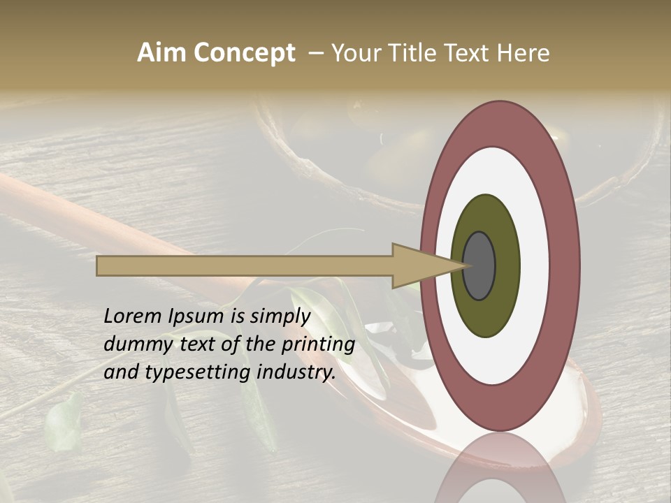 A Bowl Of Green Olives And A Spoon Of Yogurt Powerpoint Template PowerPoint Template