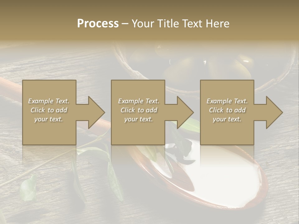 A Bowl Of Green Olives And A Spoon Of Yogurt Powerpoint Template PowerPoint Template