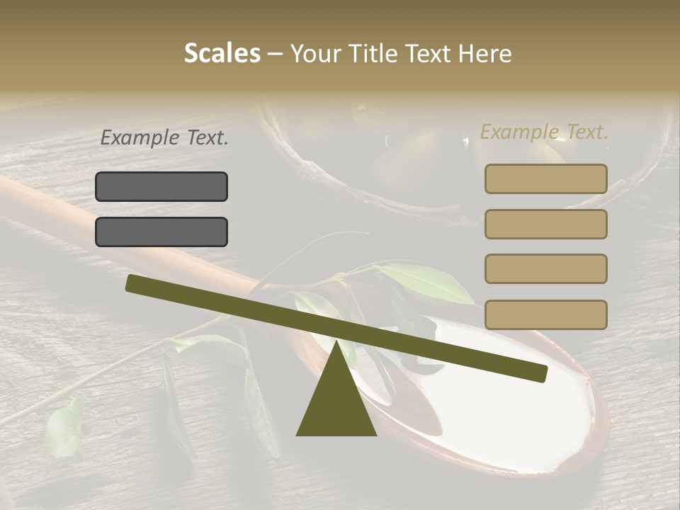 A Bowl Of Green Olives And A Spoon Of Yogurt Powerpoint Template PowerPoint Template