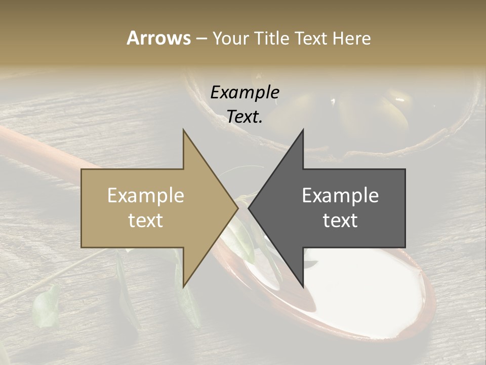 A Bowl Of Green Olives And A Spoon Of Yogurt Powerpoint Template PowerPoint Template