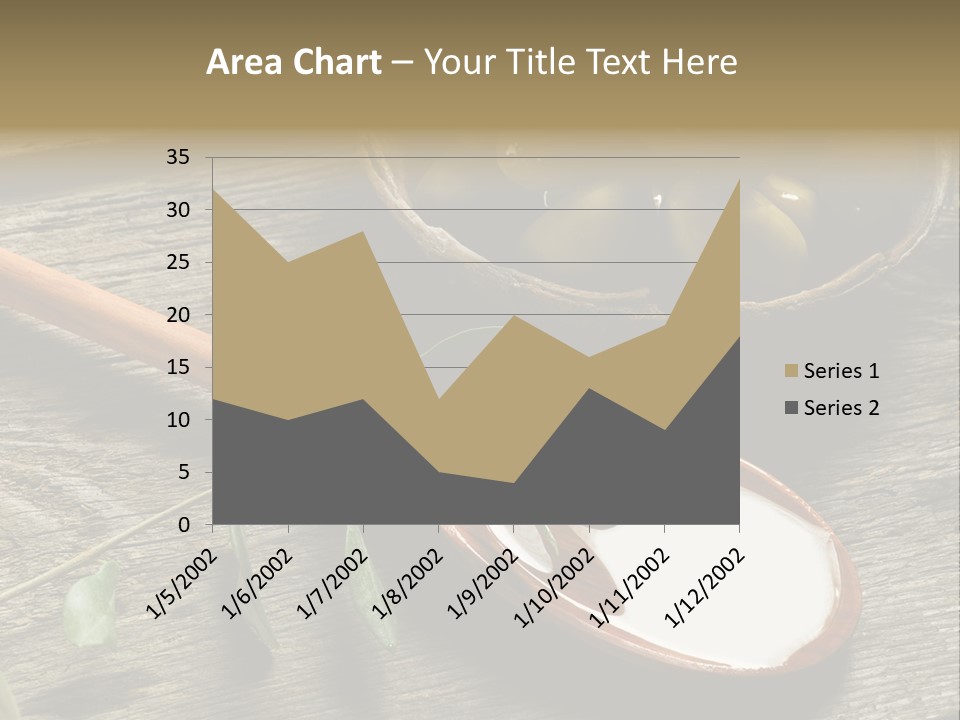 A Bowl Of Green Olives And A Spoon Of Yogurt Powerpoint Template PowerPoint Template