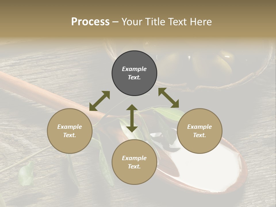 A Bowl Of Green Olives And A Spoon Of Yogurt Powerpoint Template PowerPoint Template