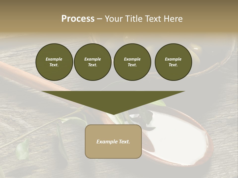 A Bowl Of Green Olives And A Spoon Of Yogurt Powerpoint Template PowerPoint Template