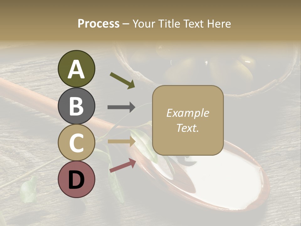 A Bowl Of Green Olives And A Spoon Of Yogurt Powerpoint Template PowerPoint Template