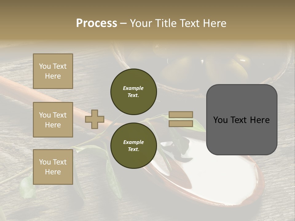 A Bowl Of Green Olives And A Spoon Of Yogurt Powerpoint Template PowerPoint Template