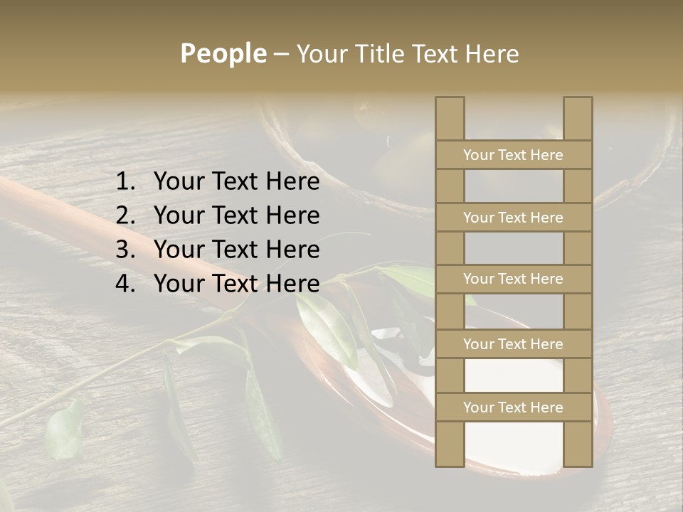 A Bowl Of Green Olives And A Spoon Of Yogurt Powerpoint Template PowerPoint Template