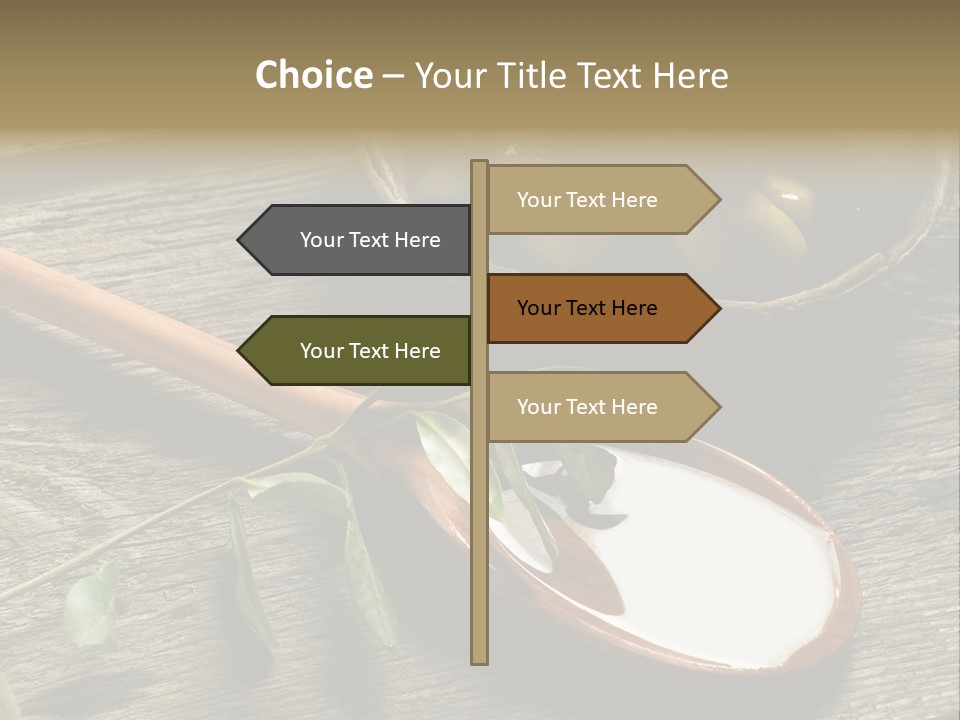 A Bowl Of Green Olives And A Spoon Of Yogurt Powerpoint Template PowerPoint Template