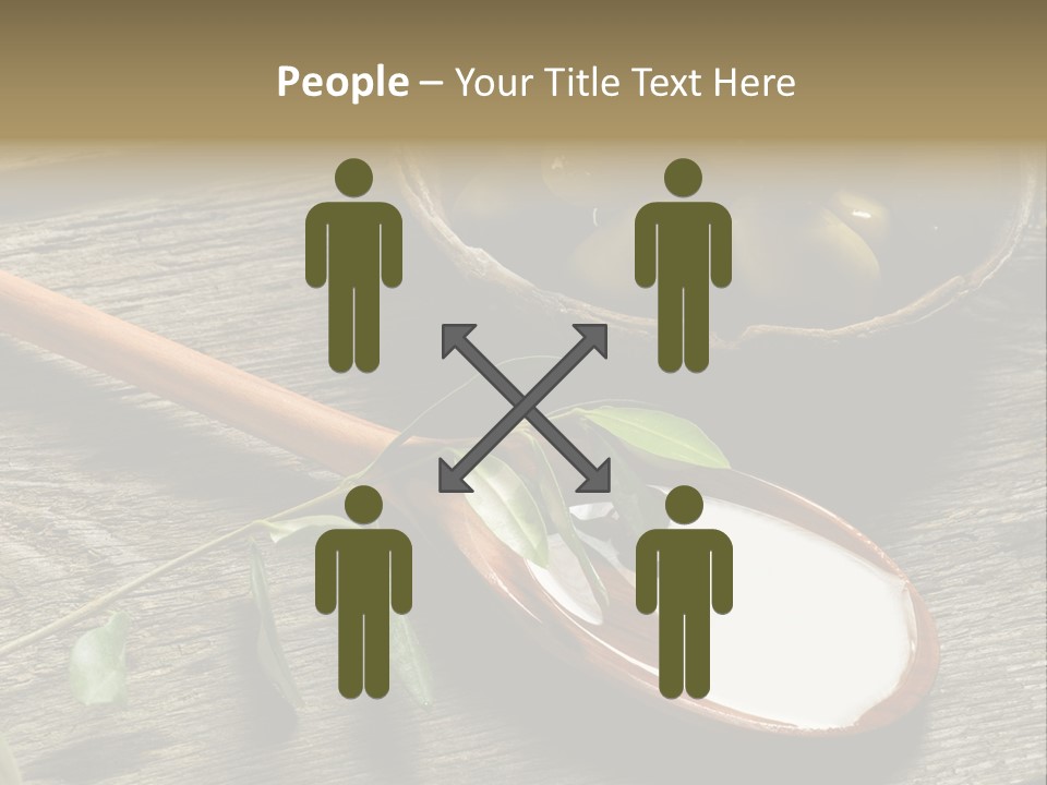 A Bowl Of Green Olives And A Spoon Of Yogurt Powerpoint Template PowerPoint Template