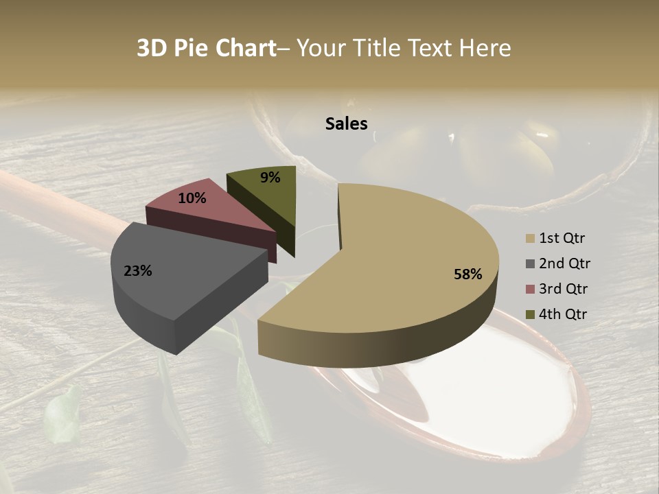 A Bowl Of Green Olives And A Spoon Of Yogurt Powerpoint Template PowerPoint Template