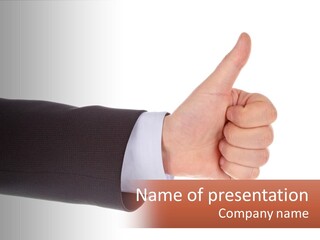A Person Giving A Thumbs Up Sign PowerPoint Template