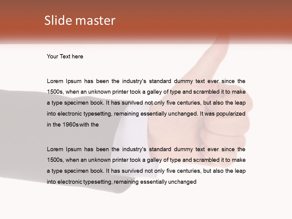 A Person Giving A Thumbs Up Sign PowerPoint Template