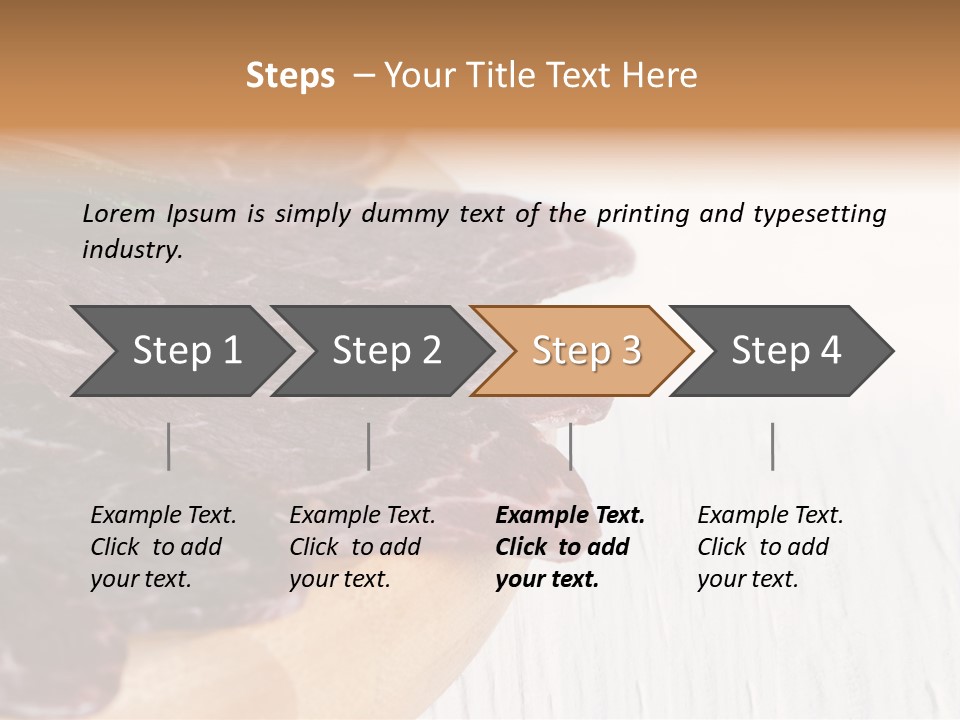 Raw Meat On A Cutting Board With Rosemary On Top PowerPoint Template