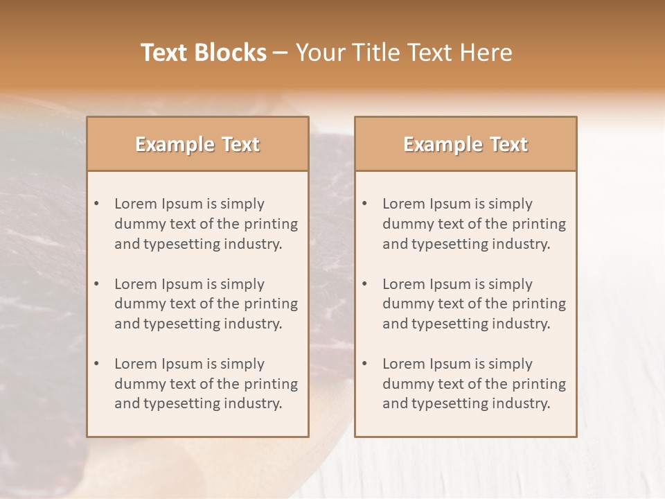 Raw Meat On A Cutting Board With Rosemary On Top PowerPoint Template
