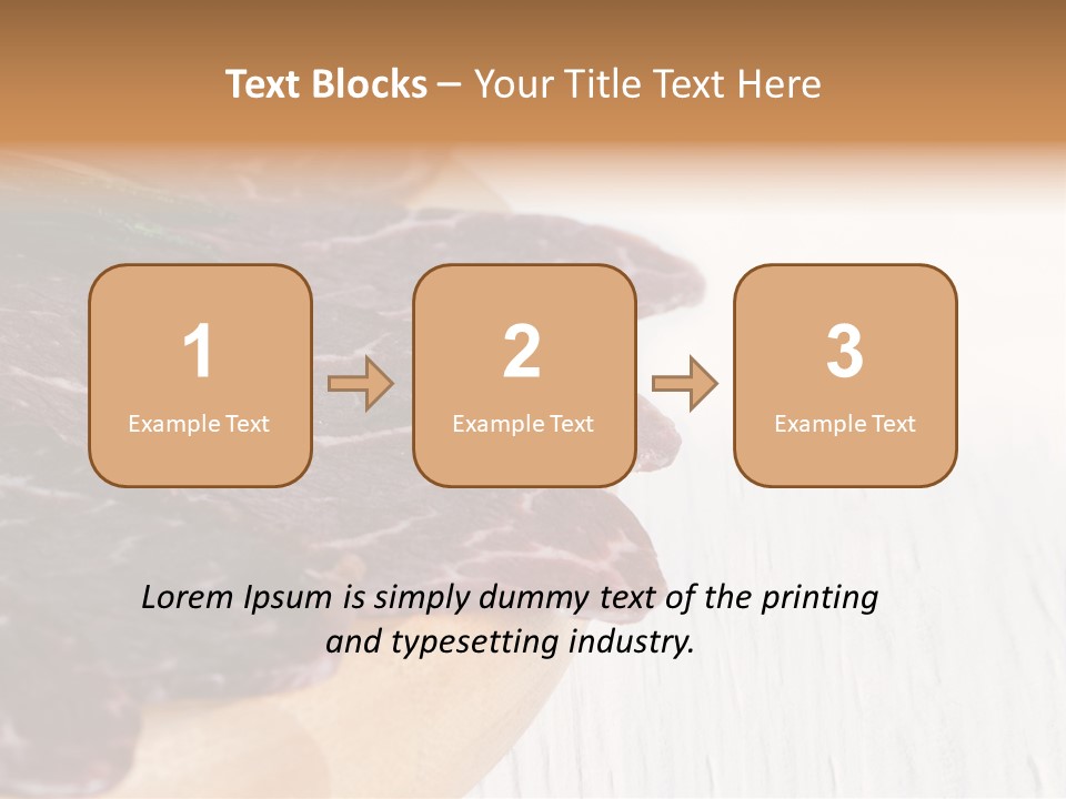 Raw Meat On A Cutting Board With Rosemary On Top PowerPoint Template